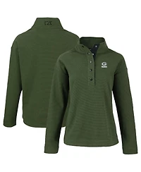 Cutter & Buck Women's Green Bay Packers Hunts Point Eco Half-Snap Sweatshirt