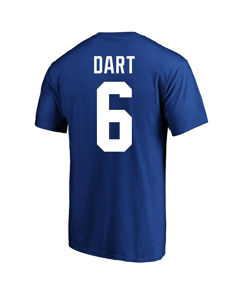 Fanatics Men's Jaxson Dart Royal New York Giants Big Tall Name Number T-Shirt