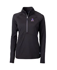 Cutter & Buck Women's Black New England Patriots Throwback Logo Adapt Eco Knit Stretch Half-Zip Pullover Sweatshirt