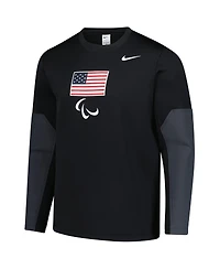 Nike Men's Black U.s. Paralympics Coaches Long Sleeve Therma-fit Sweatshirt