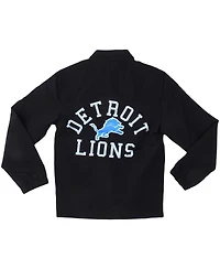 Wes & Willy Big Boys and Girls Black Detroit Lions T Buck's Full-Snap Coaching Jacket