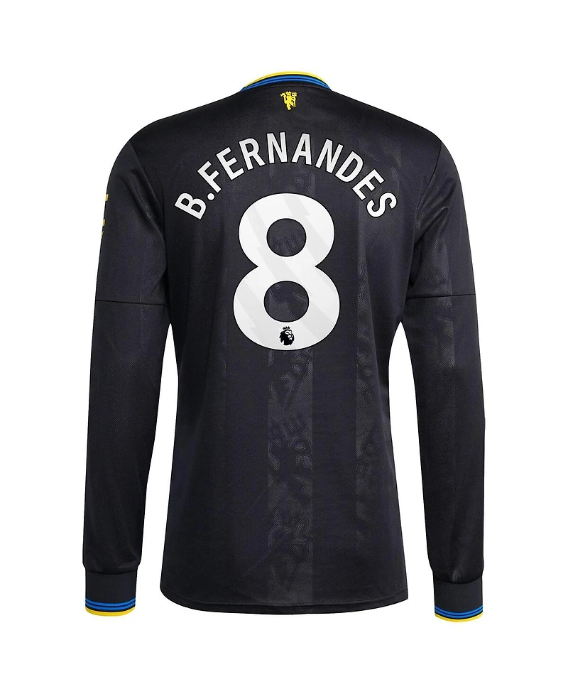 Adidas Men's Bruno Fernandes Black Manchester United 2025/26 Third Replica Long Sleeve Player Jersey