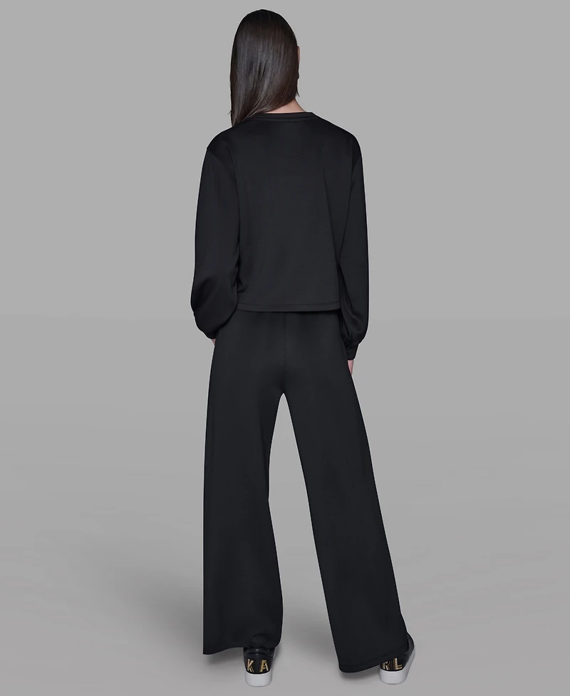 Karl Lagerfeld Paris Petite Long-Sleeve Pull-on Sweater