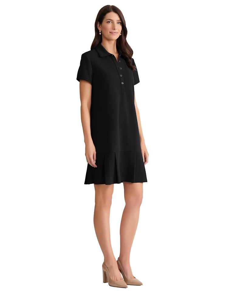Jones New York Women's Karolina Pleated Collared Short Dress