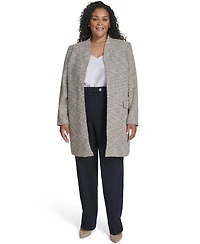 Calvin Klein Plus Collarless Shoulder Padded Jacket