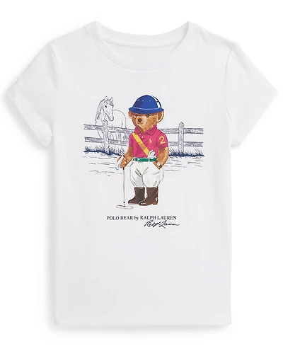 Polo Ralph Lauren Girls 2T-6X Bear Printed T-Shirt