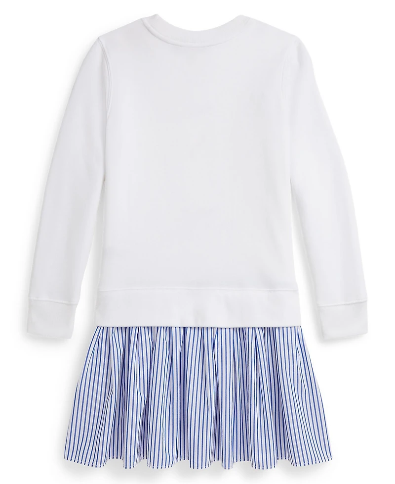 Polo Ralph Lauren Girls 7-16 Striped Skirt Fleece Long-Sleeve Dress
