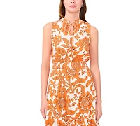 Msk Women's Sleeveless Tie Neck Maxi Dress