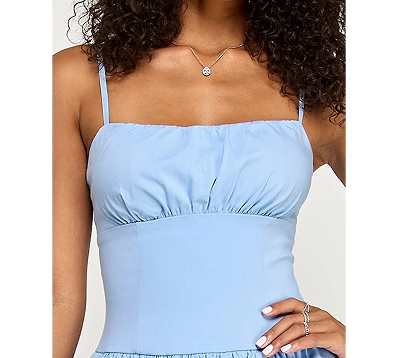 Katia Rae Women's Square Neck Tea-Length Lace Dress