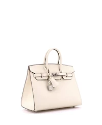 Pre-Owned Hermes Birkin 25 Handbag Light Epsom with Palladium Hardware