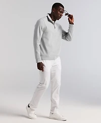 Perry Ellis Men's Neoprene Quarter Zip Long-Sleeve Sweater