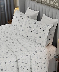 Color Sense Brushed Cool Crisp Percale Printed 3-Pc. Sheet Set, Twin Xl