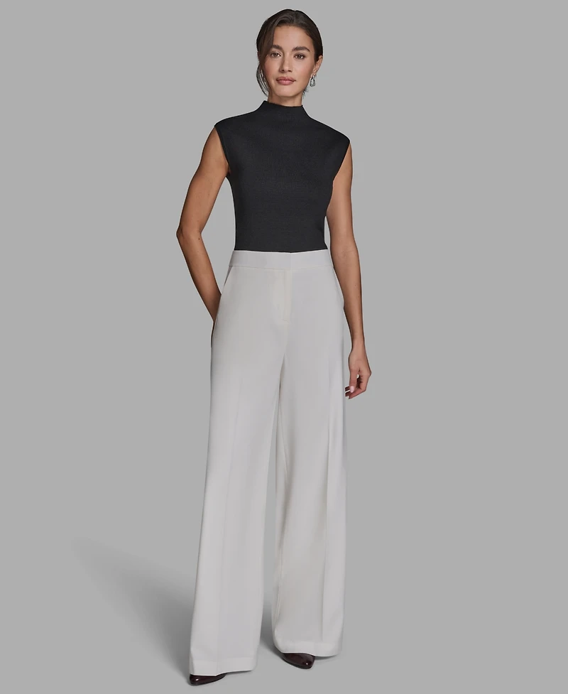 Bcbg Women's Wide-Leg High-Rise Pleated Pants