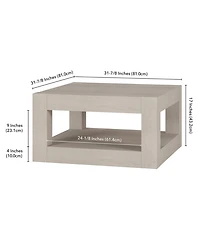 Hudson & Canal Hughes 32" Wood Wide Square Coffee Table