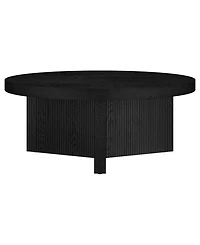 Hudson & Canal Holm 36" Wood Wide Round Coffee Table