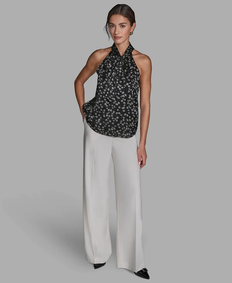 Bcbg Women's Sleeveless Tie Neck Top