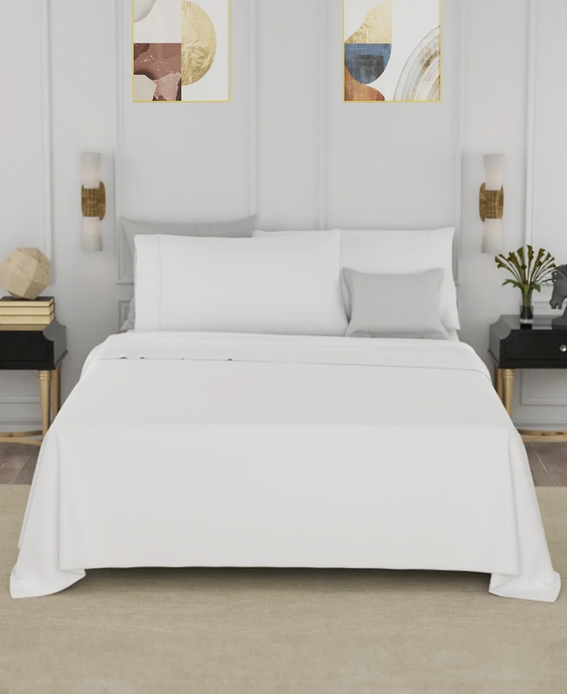 Color Sense Brushed Cool Crisp Solid Cotton 3-Pc. Sheet Set, Twin Xl