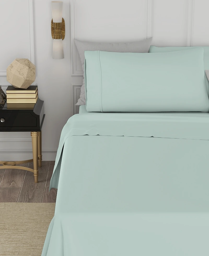 Color Sense Brushed Cool Crisp Solid Cotton 3-Pc. Sheet Set, Twin Xl