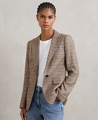 Reiss Women's River Check Single-Breasted Blazer