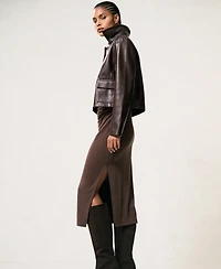 Reiss Women's Drew Collared Leather Jacket