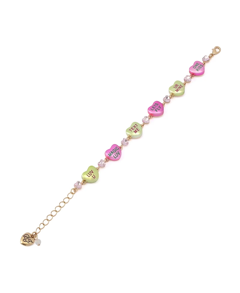 Betsey Johnson Faux Stone Sweetheart Strand Bracelet