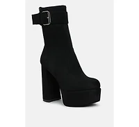 Wanderer Flared Block Heel Mid-Calf Boots