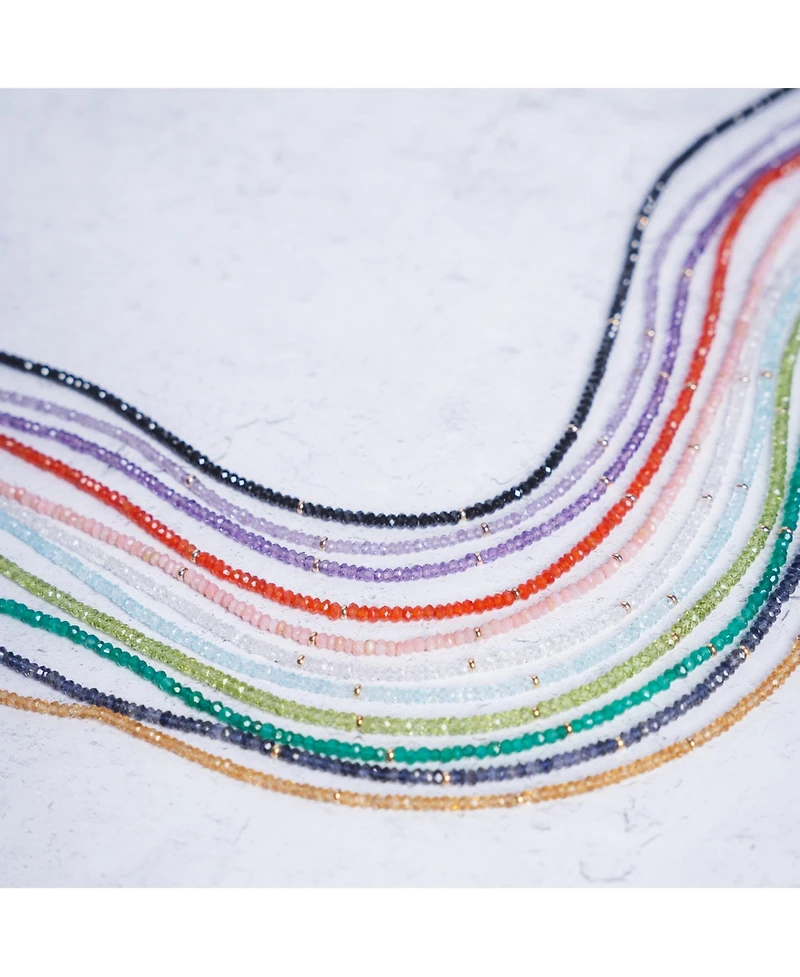 The Lovery Green Onyx Bead Necklace 14K Gold