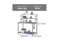Aecojoy Stainless Steel Table with Overshelves 48"x24" Prep Table for Commercial