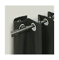 Thermaplus Patented Blackout Exclusive Curtain Rod Double Cap Finial Extendable 36" to 72" Black