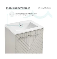 Annecy 24" Freestanding Bathroom Vanity in Greige with Sink Top