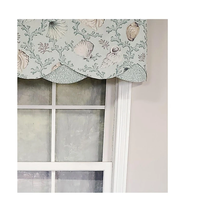 Rlf Home Luxurious Modern Design Classic Windamar Petticoat Style Window Valance 50" x 15" Coral