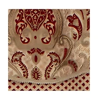 Rlf Home Chenille Fabric with Damask Motive Paisley Dream Glory Valance 3" Rod Pocket 50" x 16" Claret