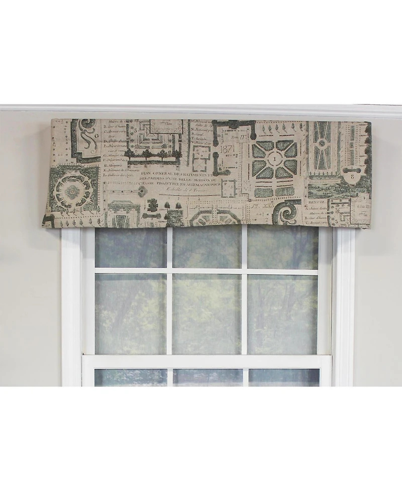 Rlf Home Le Jardin Tailored 100% Cotton with Fully Lined 3" Rod Pocket Valnance for Windows 50" x 14" Spa