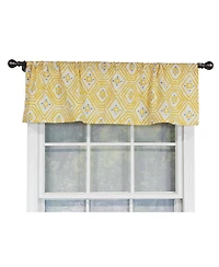 Rlf Home Geo Tailored 100% Cotton with Fully Lined 3" Rod Pocket Valnance for Windows 50" x 14" Yellow