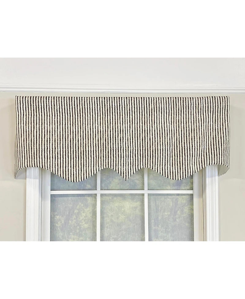 Rlf Home Duval Regal Valance Black. 3" Rod Pocket 50"W x 17"L