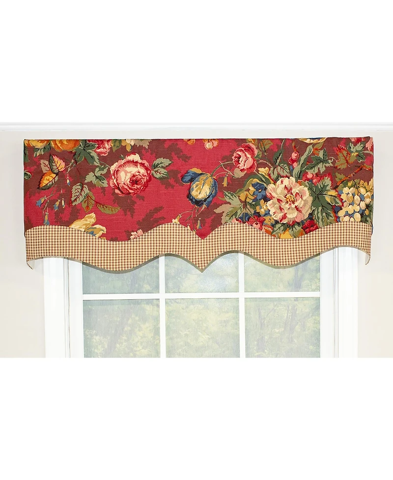 Queensland D-Regal 3" Rod Pocket Contrast fabric Valance 50" x 17" by Rlf Home