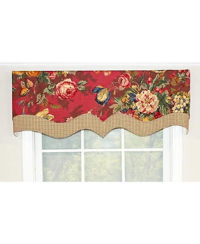 Queensland D-Regal 3" Rod Pocket Contrast fabric Valance 50" x 17" by Rlf Home
