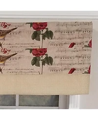 Rlf Home Song Bird Banded 100% Cotton with Fully Lined 3" Rod Pocket Valnance for Windows 50" x 15" Beige