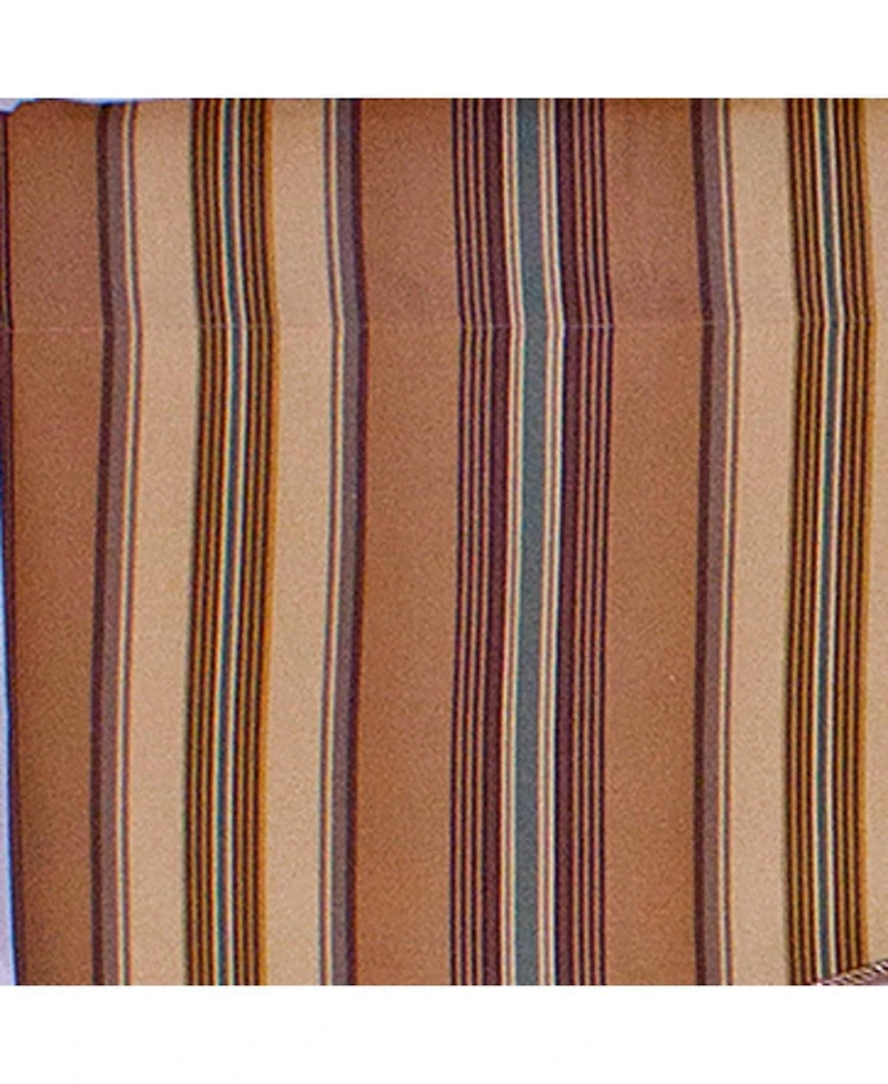 Rlf Home Daria Stripe Corded Arch 100% Cotton with Fully Lined 3" Rod Pocket Valnance for Windows 50" x 17" Saddle