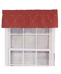 Rlf Home Bubbles Tailored 100% Cotton with Fully Lined 3" Rod Pocket Valnance for Windows 50" x 14" Red