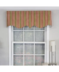 Rlf Home Dell Stripe Regal 100% Cotton with Fully Lined 3" Rod Pocket Valnance for Windows 50" x 17" Watermelon