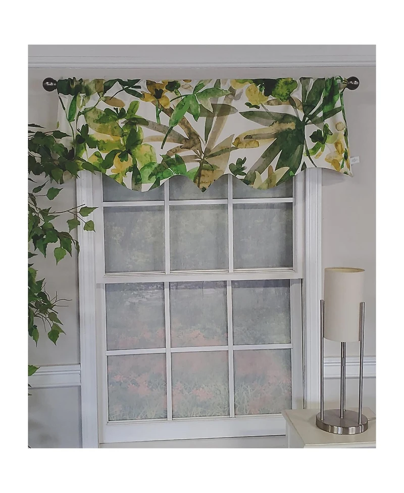 Rlf Home Jungla Regal 100% Cotton with Fully Lined 3" Rod Pocket Valnance for Windows 50" x 17" Forest