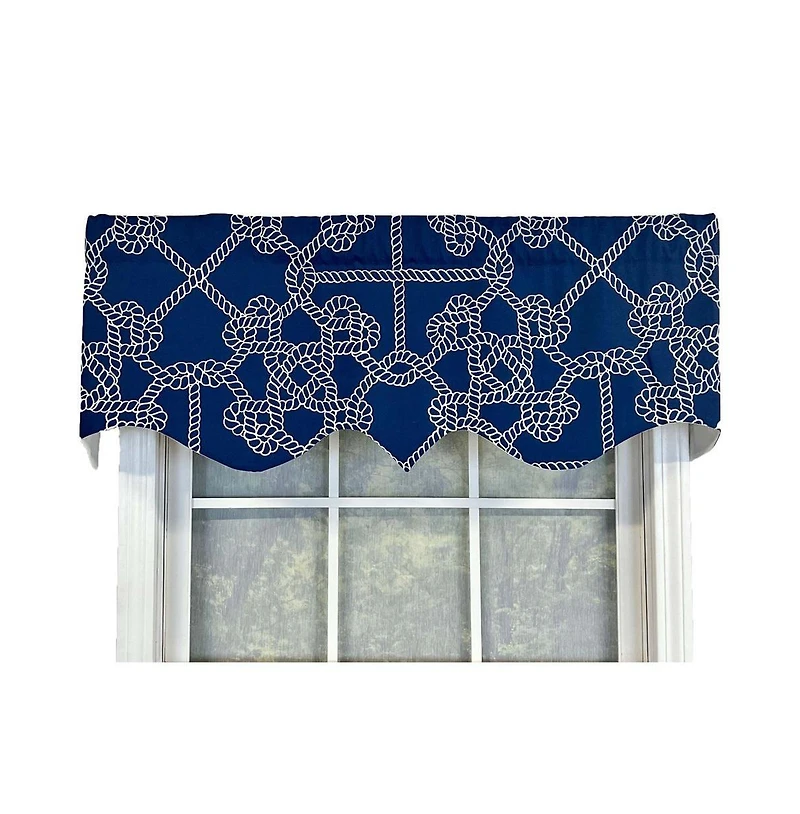 Knotty Regal Style All Season 3" Rod Pocket Valance 50" x 17" Blue by Rlf Home