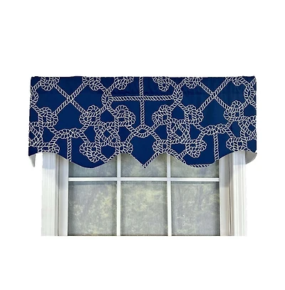 Knotty Regal Style All Season 3" Rod Pocket Valance 50" x 17" Blue by Rlf Home