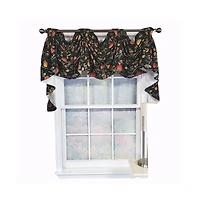 Rlf Home Modern Design Nightfall Victory Swag 3-Sccop Window Valance 50" x 25" Black