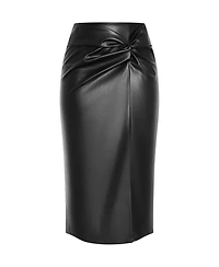 City Chic Women's Petra Faux Leather Midi Skirt