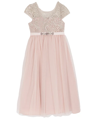 Rare Editions Girls 2T-6X Cap Sleeve Round Neck Dress