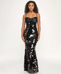 Seni & Cade Junior's Twist Front Bandeau Slim Long Dress