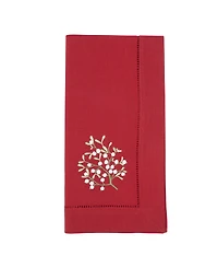 Saro Lifestyle Embr'D Mistetoe Hemstitch Napkin, Set of 6