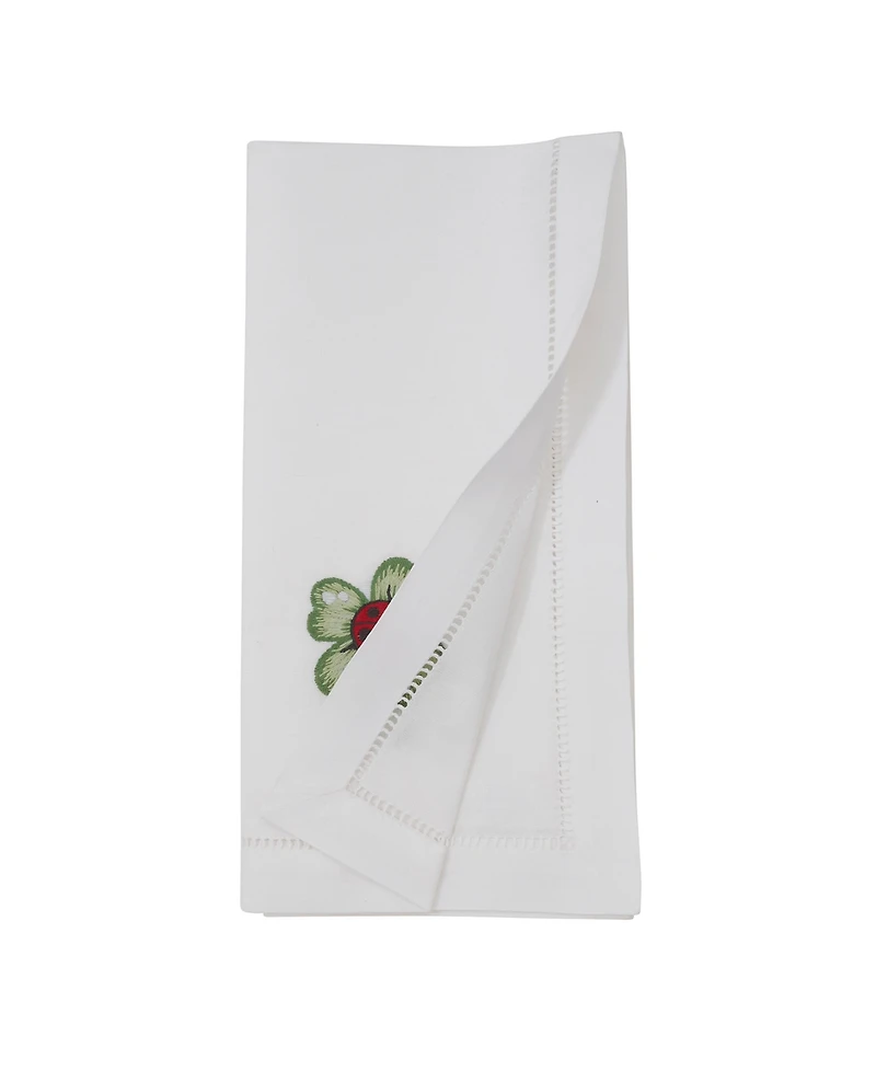 Saro Lifestyle Embr'D Lady Bug Hemstitch Napkin, Set of 6